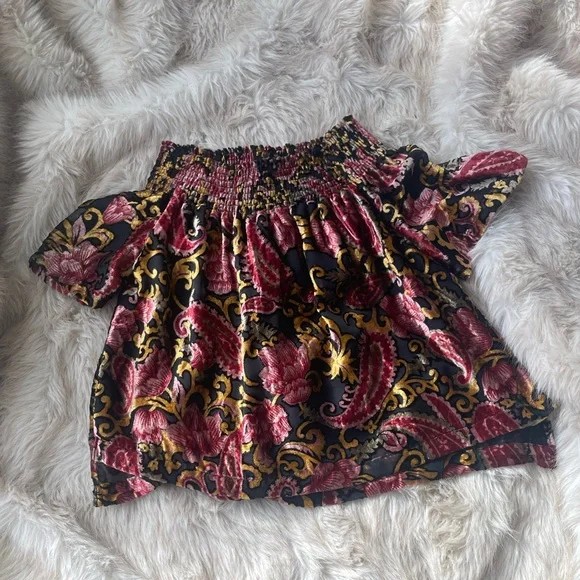 ANTHRO Off The Shoulder Velvet Shirt - Picture 3 of 5